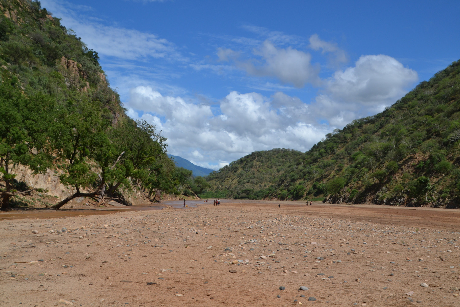 Almost dry river bed in South Ari region